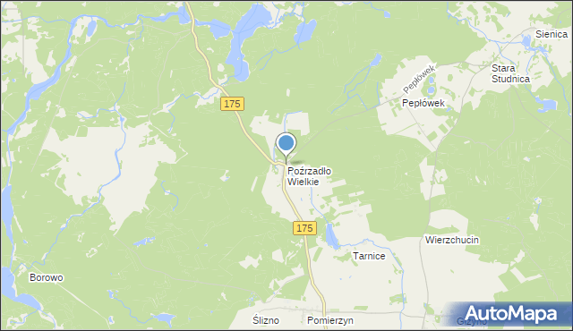 mapa Poźrzadło Wielkie, Poźrzadło Wielkie na mapie Targeo